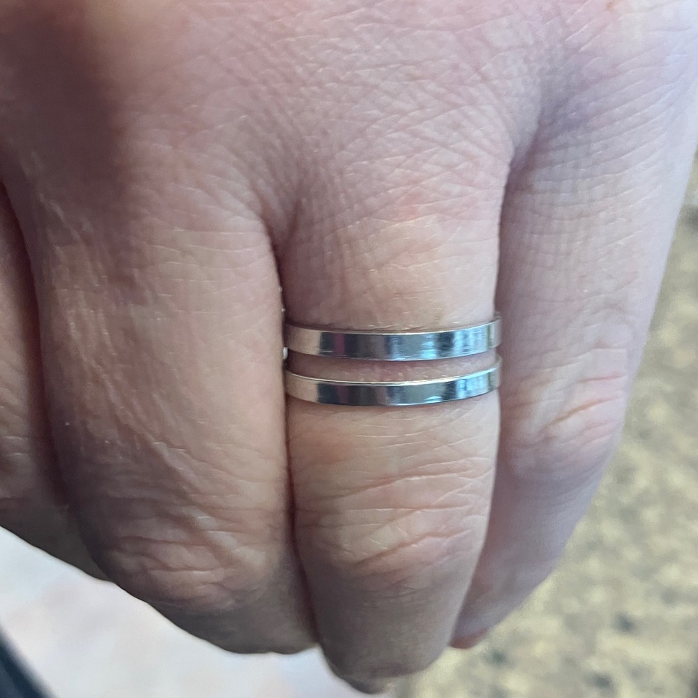 Elegant Silver Double Band Ring